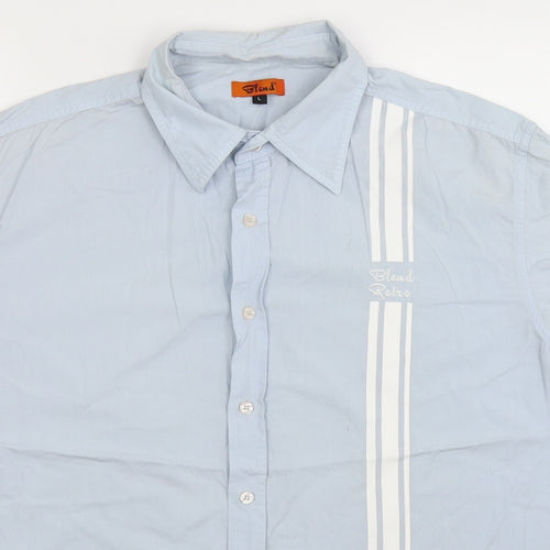 Blend Mens Blue Striped   Button-Up Size L