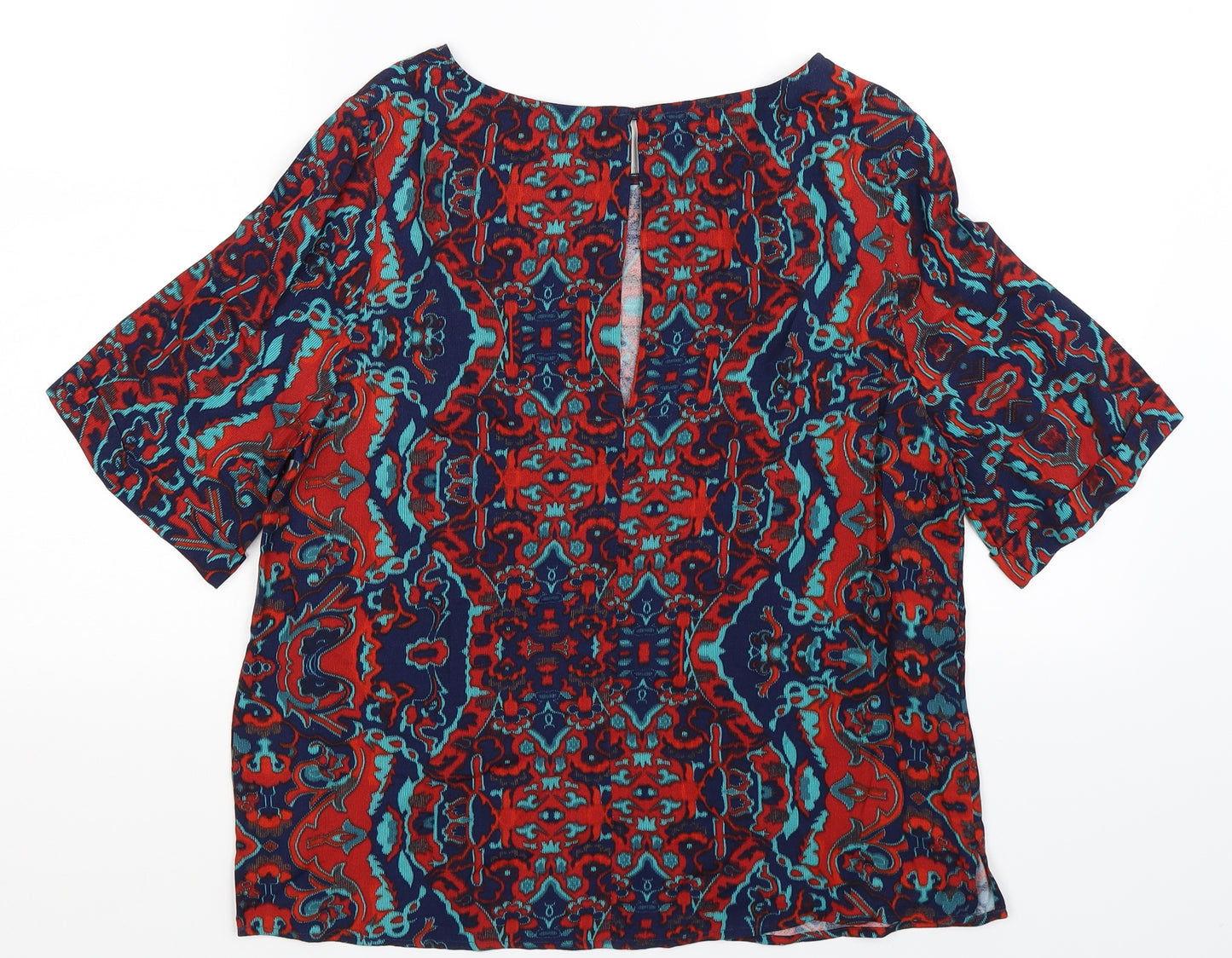 Monsoon Womens Multicoloured Geometric  Basic T-Shirt Size 8