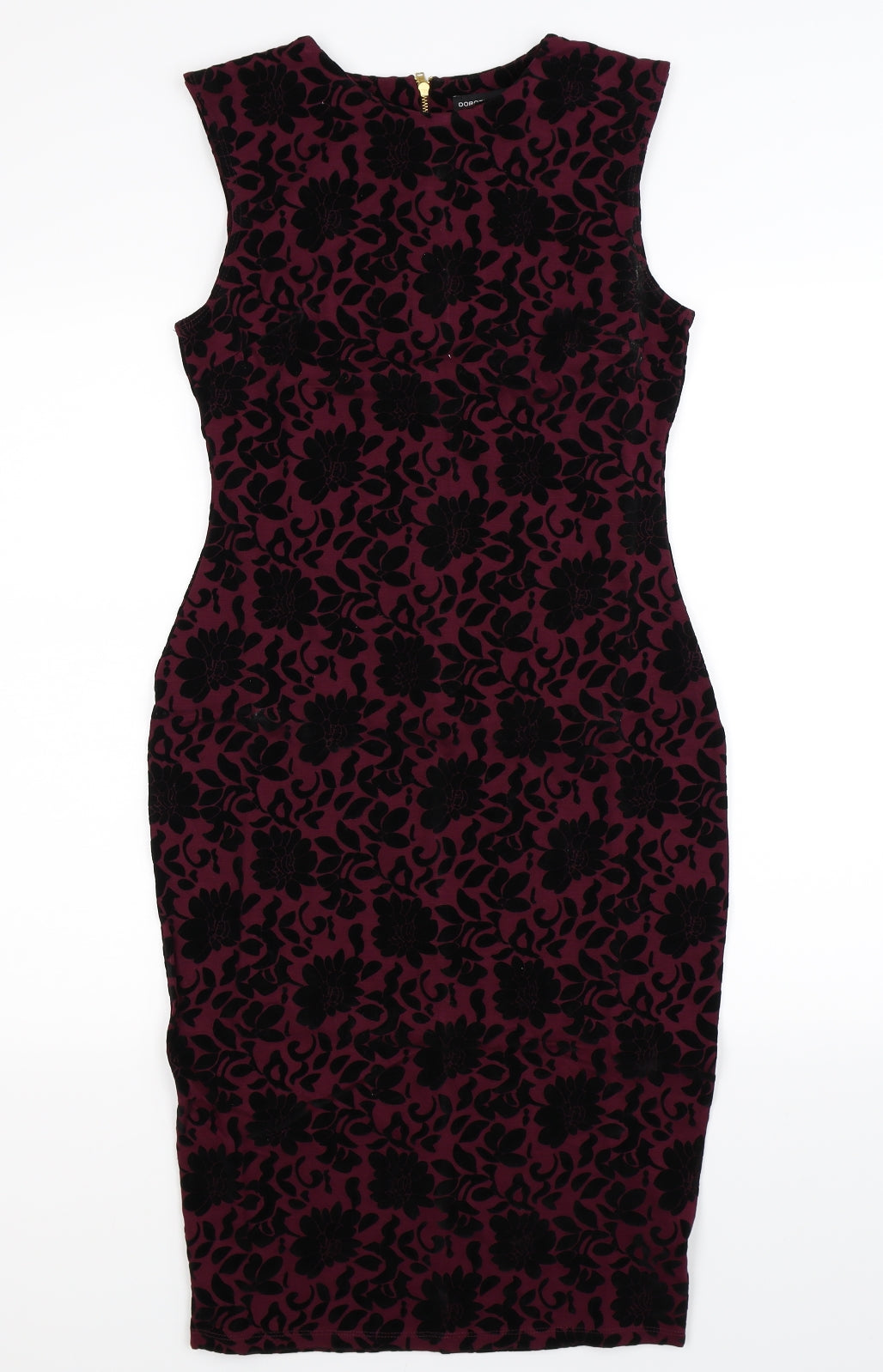 Dorothy Perkins Womens Purple Floral  Bodycon  Size 10