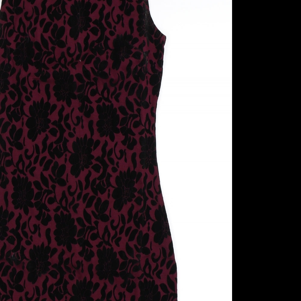 Dorothy Perkins Womens Purple Floral  Bodycon  Size 10