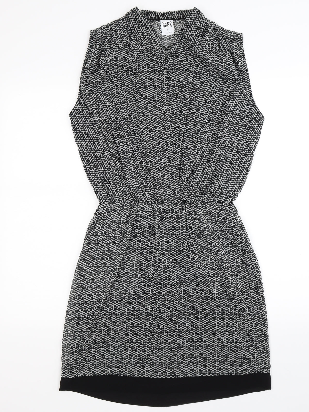 VERO MODA Womens Grey Check  Fit & Flare  Size S
