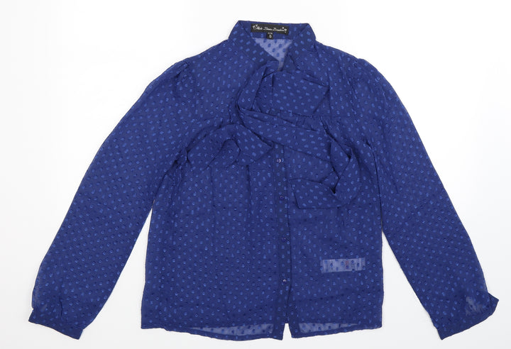 Mela Loves London Womens Blue   Basic Button-Up Size 8