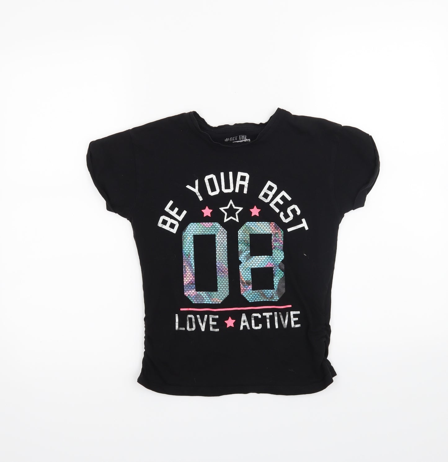 F&F Girls Black   Basic T-Shirt Size 8-9 Years