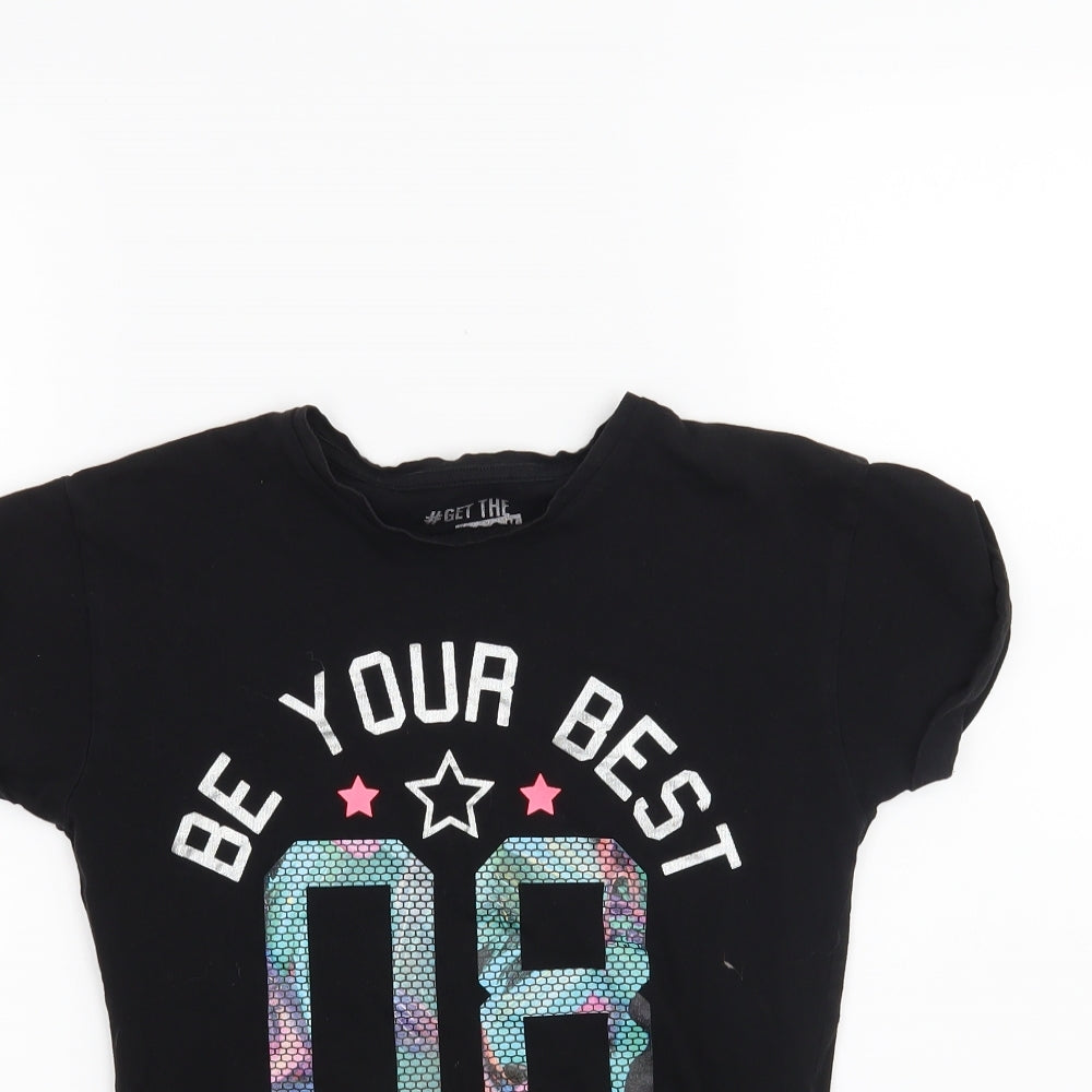 F&F Girls Black   Basic T-Shirt Size 8-9 Years