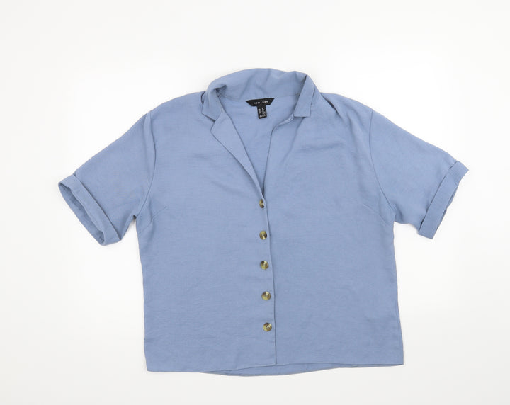 New Look Womens Blue   Basic Button-Up Size 16