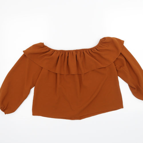 New Look Womens Orange   Cropped Blouse Size 12