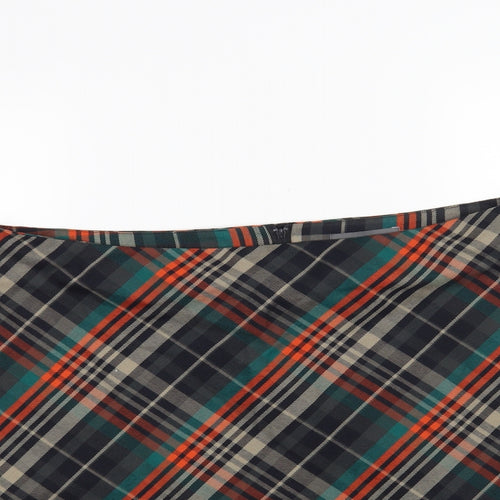 Primark Womens Orange Check  Pleated Skirt Size 18