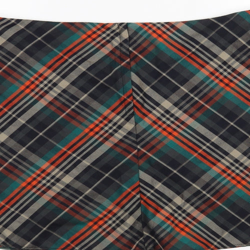 Primark Womens Orange Check  Pleated Skirt Size 18