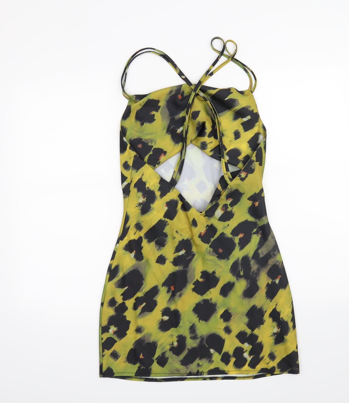 ASOS Womens Yellow Animal Print  A-Line  Size 8