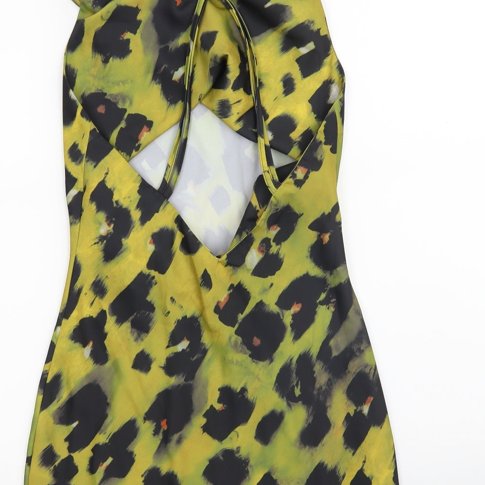 ASOS Womens Yellow Animal Print  A-Line  Size 8
