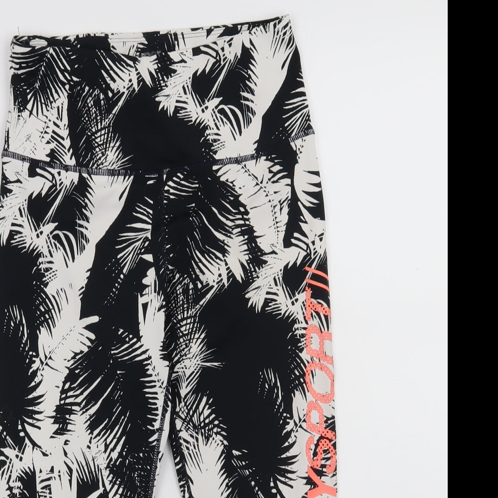 super sport Womens Black   Cropped Leggings Size S L17 in