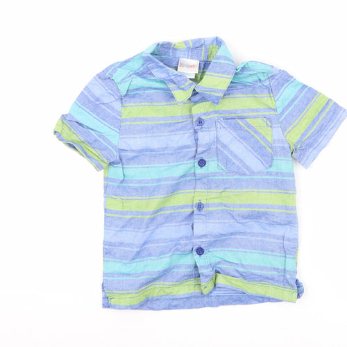 Kidgets Boys Blue Striped  Basic Button-Up Size 2 Years