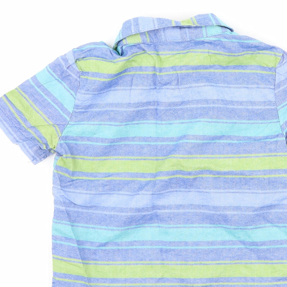 Kidgets Boys Blue Striped  Basic Button-Up Size 2 Years