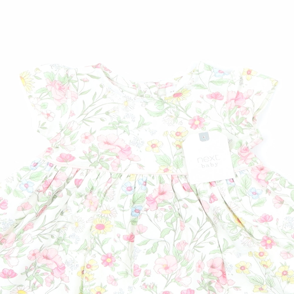 NEXT Girls White Floral  A-Line  Size Newborn