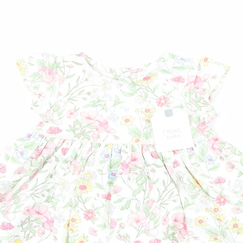 NEXT Girls White Floral  A-Line  Size Newborn