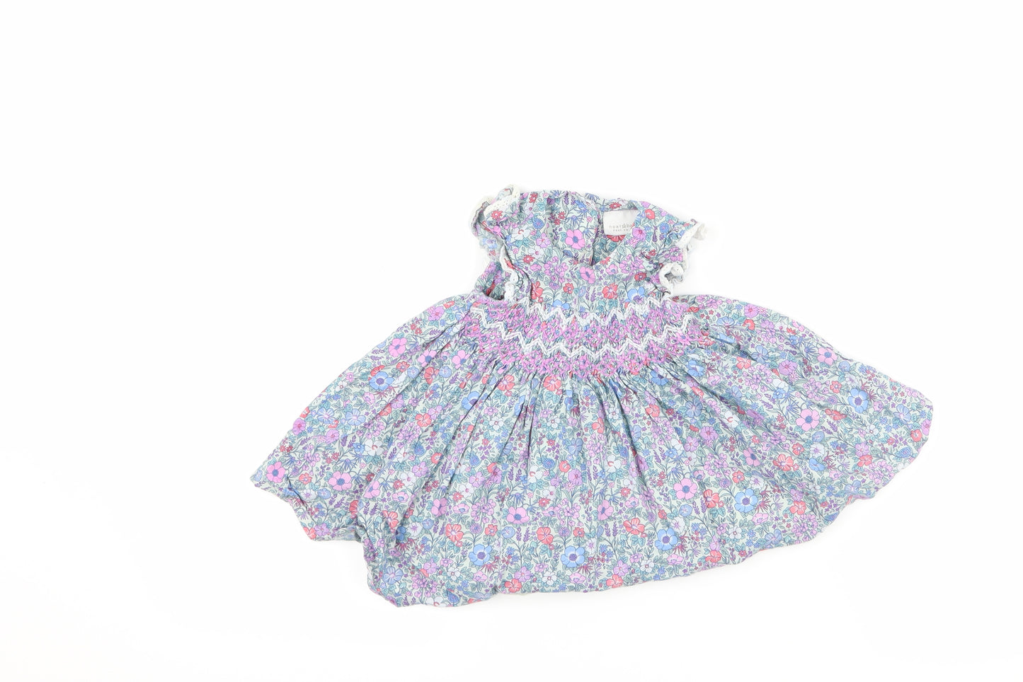 NEXT Girls Blue Floral  A-Line  Size Newborn