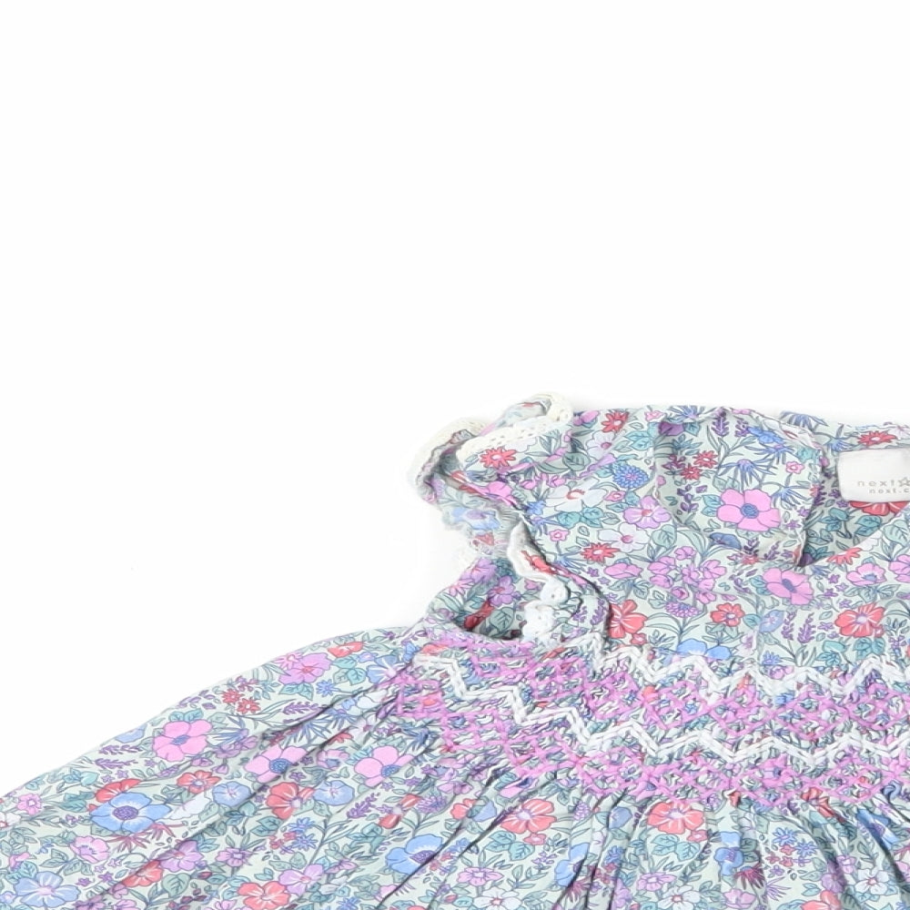 NEXT Girls Blue Floral  A-Line  Size Newborn