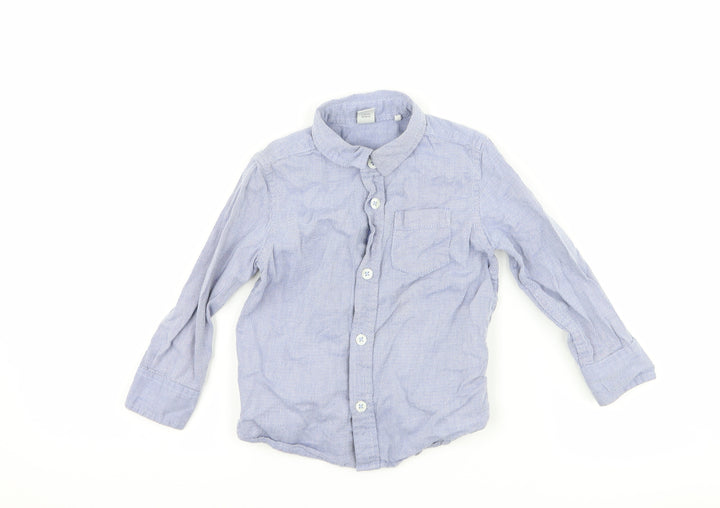 TU Boys Blue Argyle/Diamond Basic Button-Up Size 12-18 Months