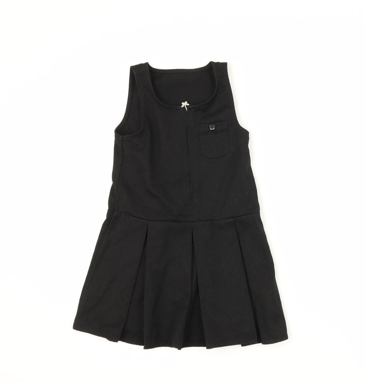 Lily & Dan Girls Black Pinafore/Dungaree Dress Size 3-4 Years
