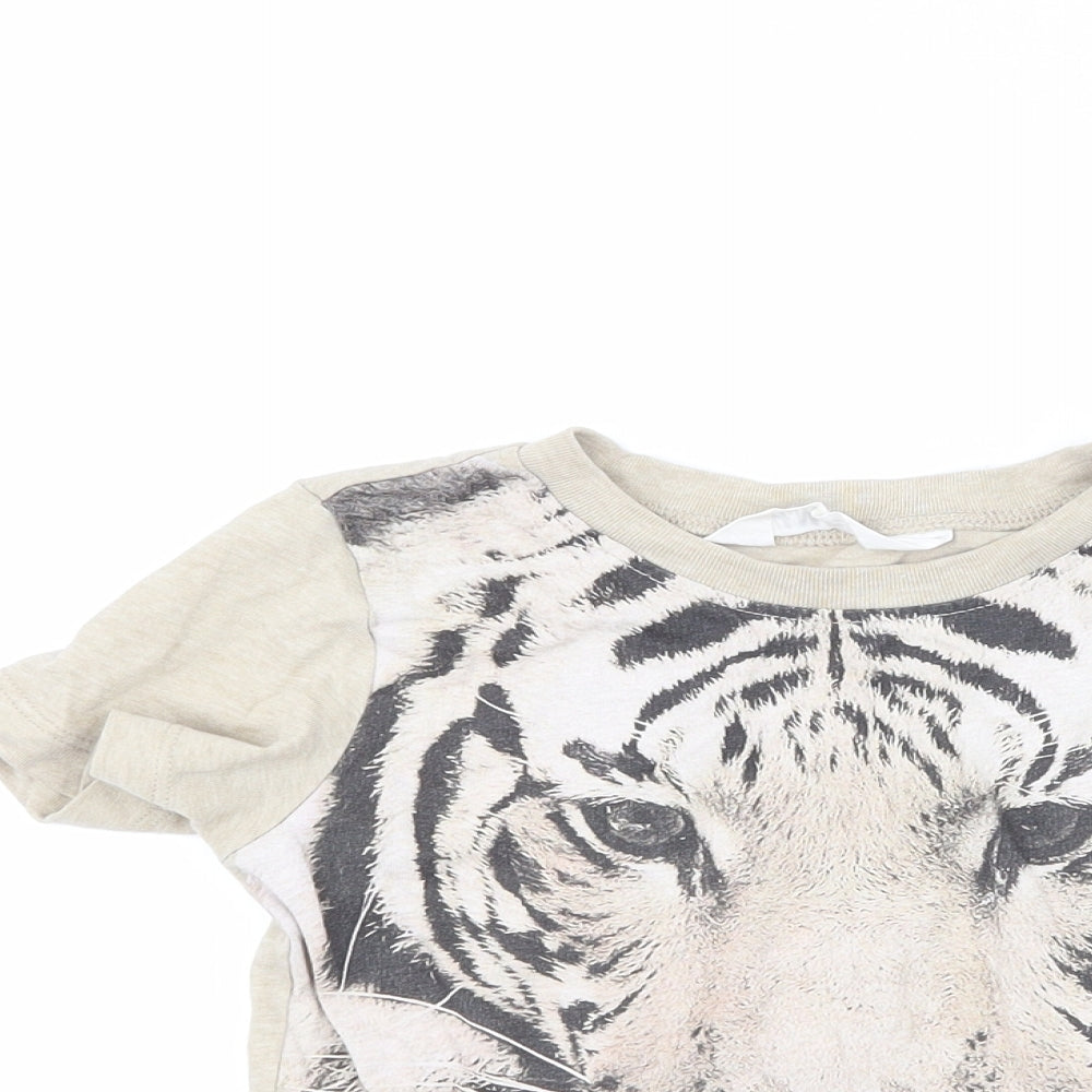 H&M Boys Brown   Basic T-Shirt Size 2-3 Years  - Tiger
