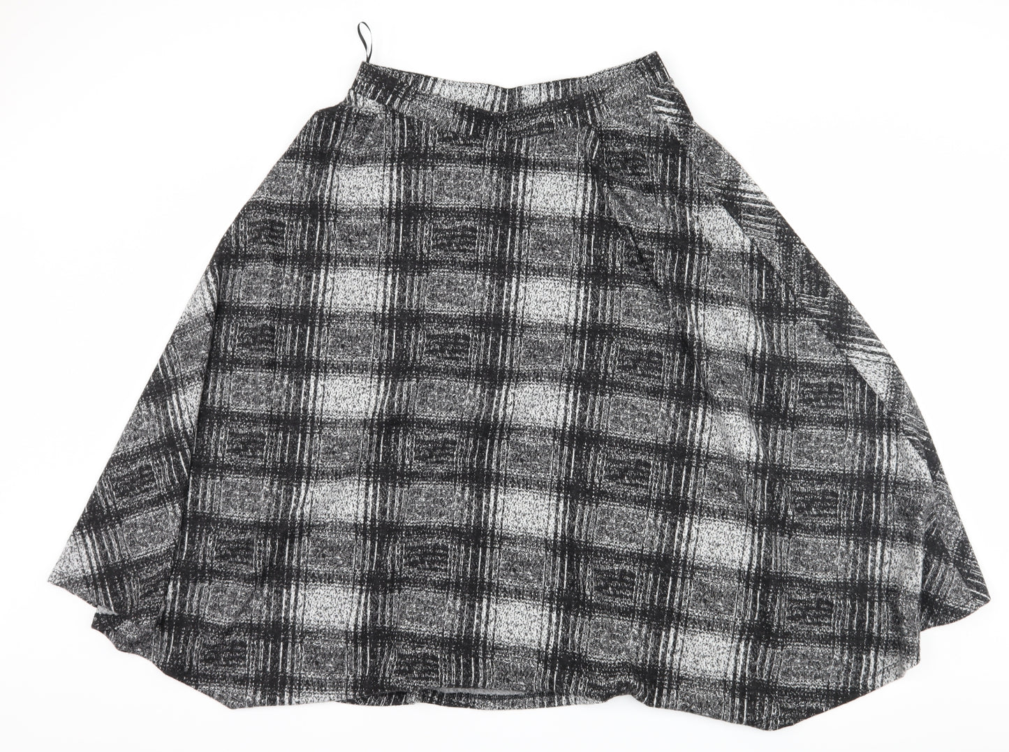 Marks and Spencer Womens Black Check  A-Line Skirt Size 14
