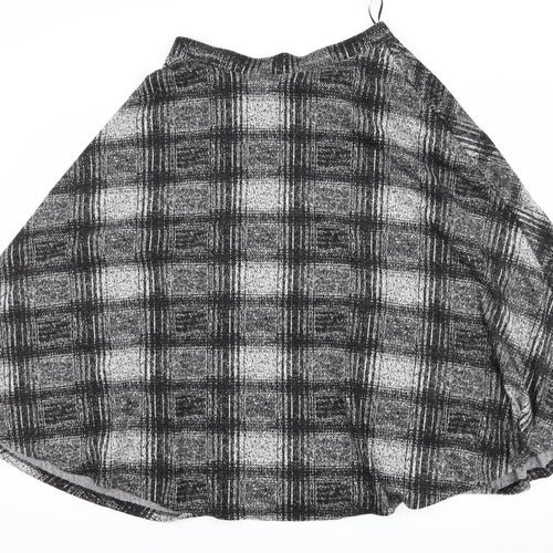 Marks and Spencer Womens Black Check  A-Line Skirt Size 14