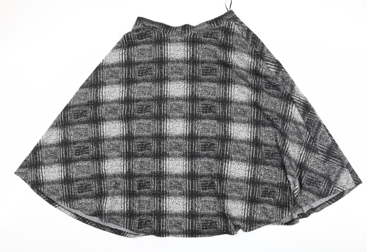 Marks and Spencer Womens Black Check  A-Line Skirt Size 14