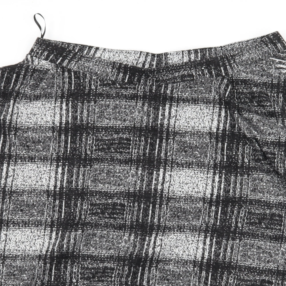 Marks and Spencer Womens Black Check  A-Line Skirt Size 14