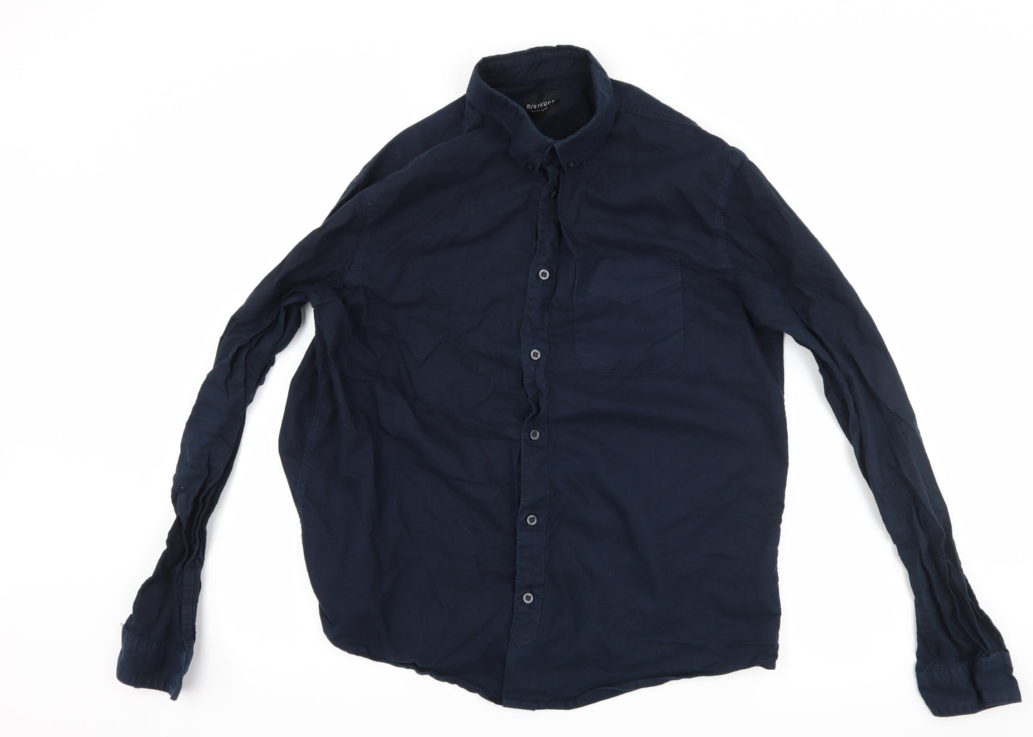 D-Struct Mens Blue    Button-Up Size XL