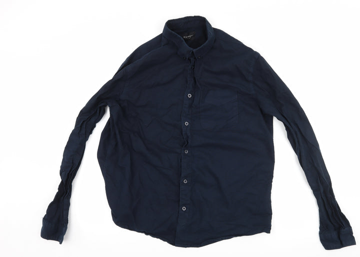 D-Struct Mens Blue    Button-Up Size XL