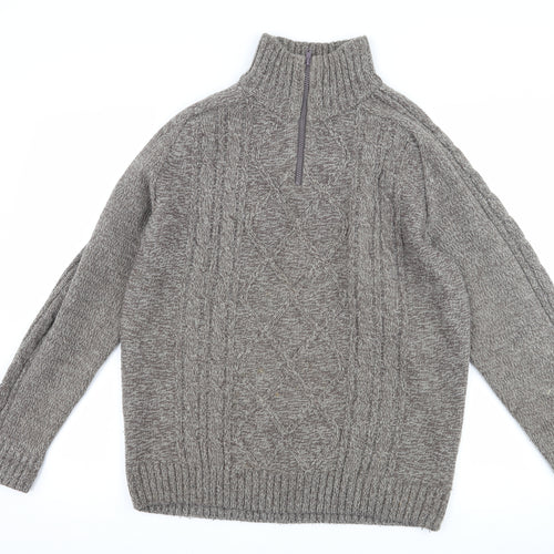 PREMIER MAN Mens Brown   Henley Jumper Size L
