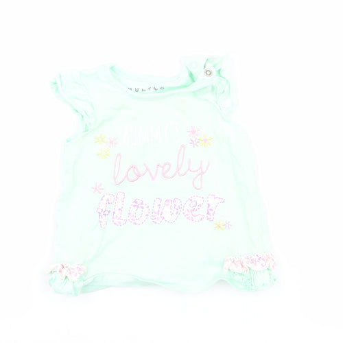 Nutmeg Girls Blue   Basic T-Shirt Size 3-6 Months  - mummy's lovely flower