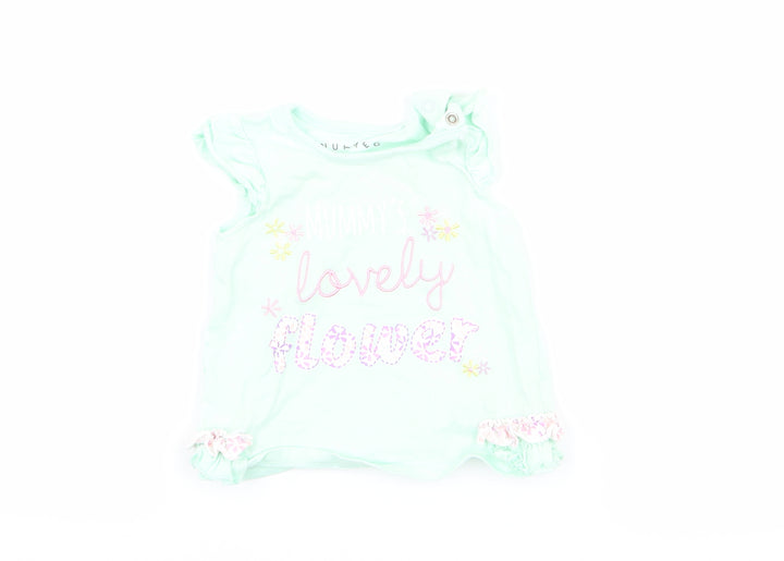 Nutmeg Girls Blue Basic T-Shirt Size 3-6 Months - mummy's lovely flower