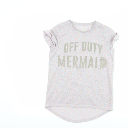F&F Girls Purple   Basic T-Shirt Size 11-12 Years  - off duty mermaid