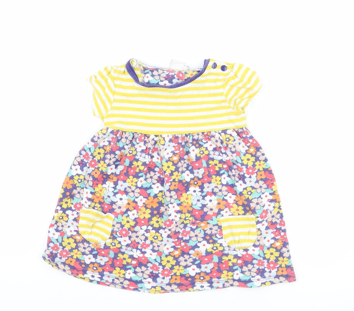 Boots Mini Club Girls Blue Floral  T-Shirt Dress  Size 6-9 Months