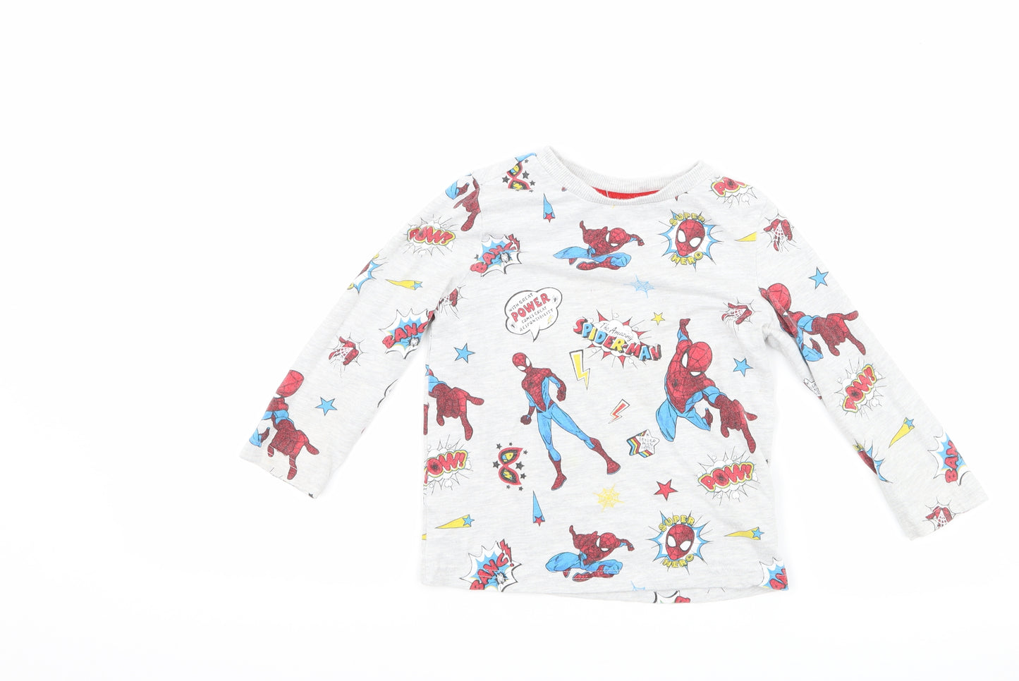 F&F Boys Grey   Basic T-Shirt Size 2-3 Years  - Spider Man