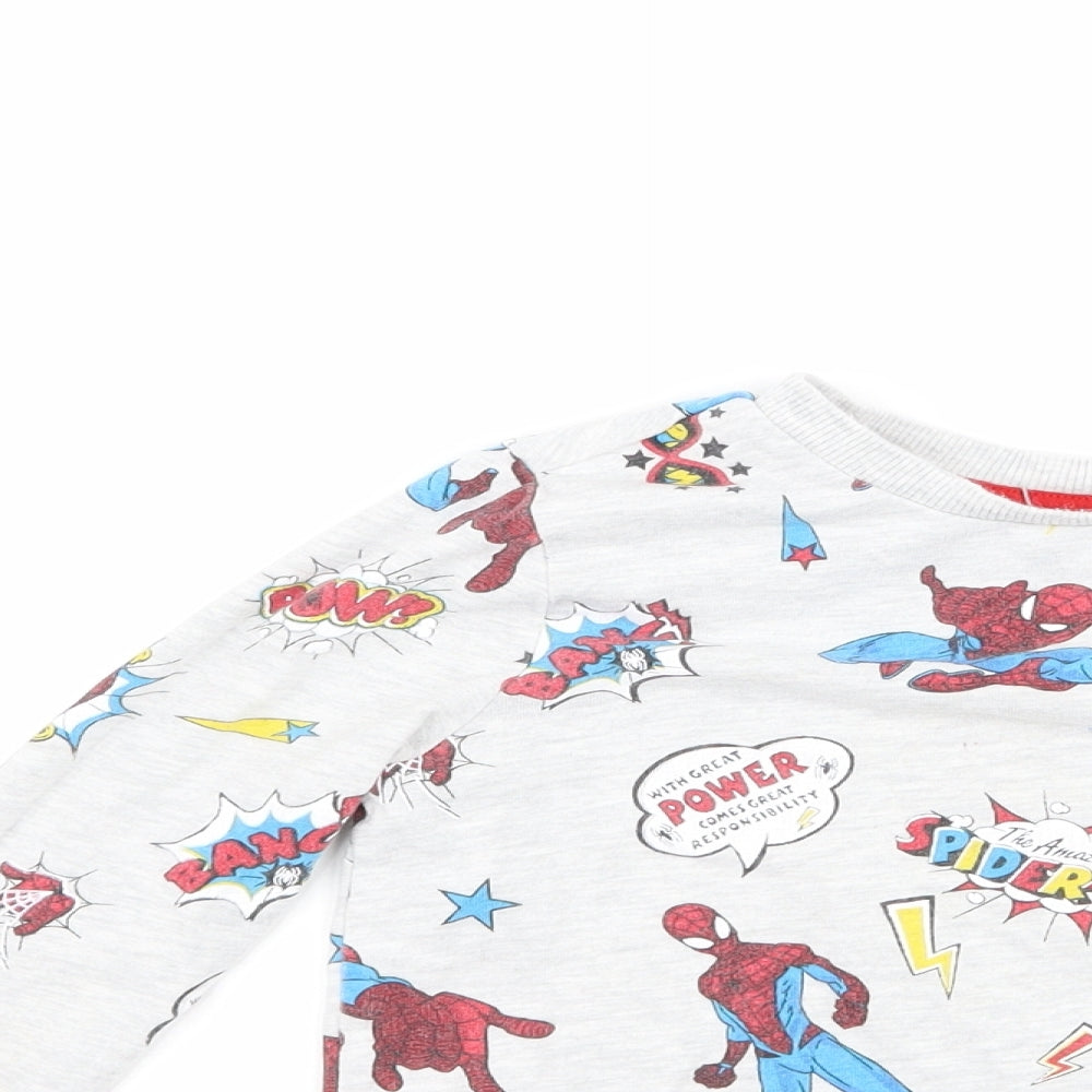 F&F Boys Grey   Basic T-Shirt Size 2-3 Years  - Spider Man
