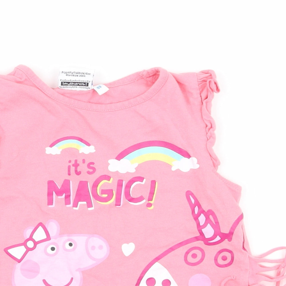 Peppa Pig Girls Pink   Basic Tank Size 3 Years  - peppa pig unicorn