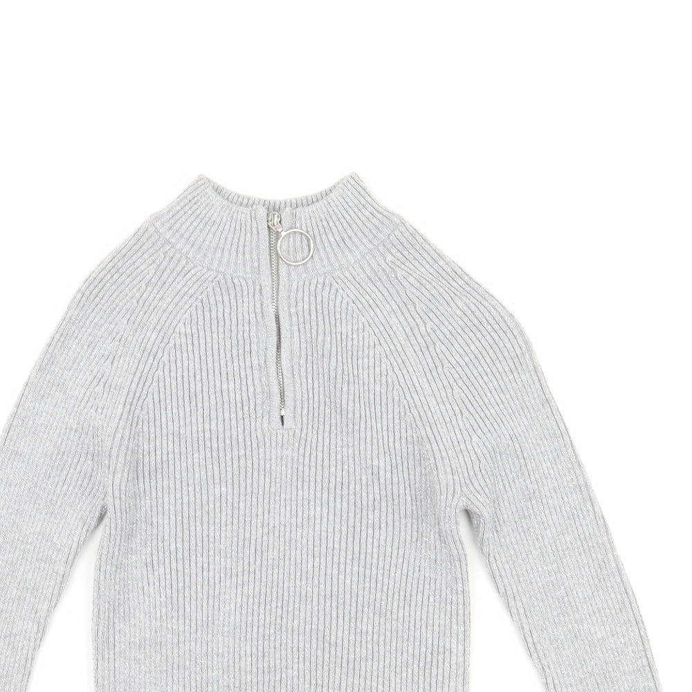 Primark Girls Silver   Pullover Jumper Size 8-9 Years