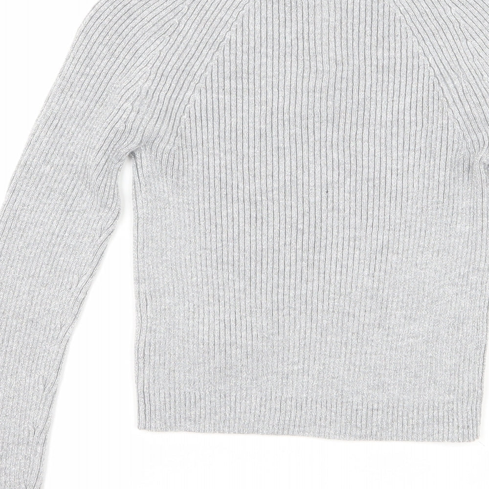 Primark Girls Silver   Pullover Jumper Size 8-9 Years