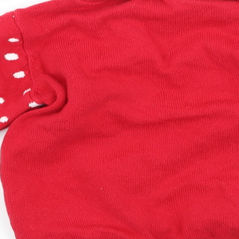 so cute Girls Red Polka Dot  Pullover Jumper Size 2-3 Years  - Christmas Reindeer