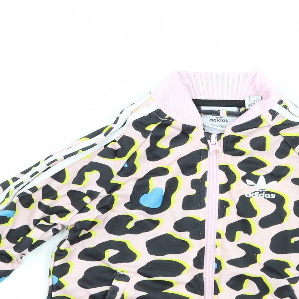 adidas Girls Pink Animal Print  Jacket  Size 2-3 Years