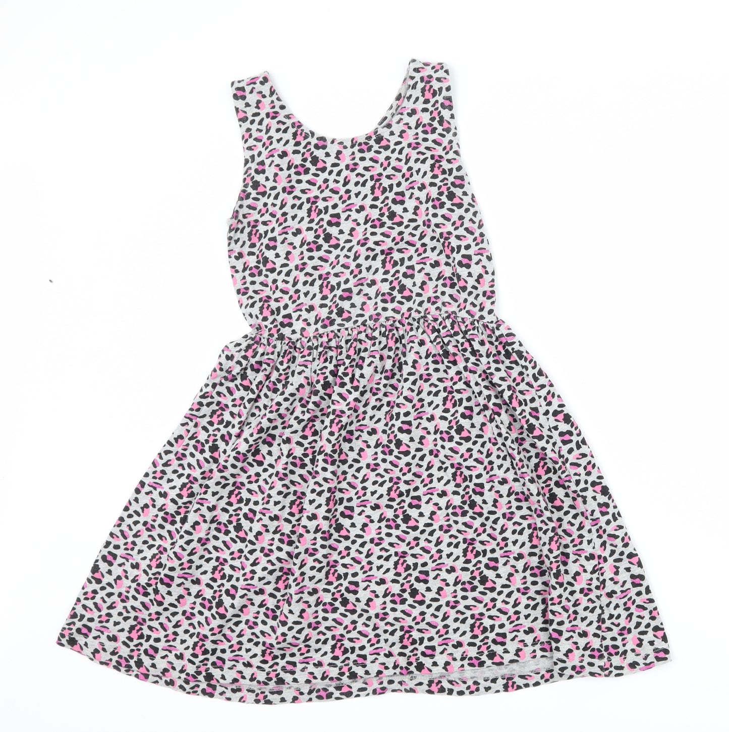 Primark Girls Grey Animal Print  Tank Dress  Size 9-10 Years