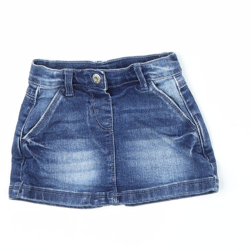 Evie Girls Blue  Denim A-Line Skirt Size 9-12 Months