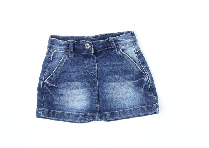 Evie Girls Blue Denim A-Line Skirt Size 9-12 Months