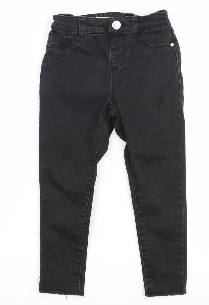 Denim co Girls Black Denim Skinny Jeans Size 2-3 Years - Distressed