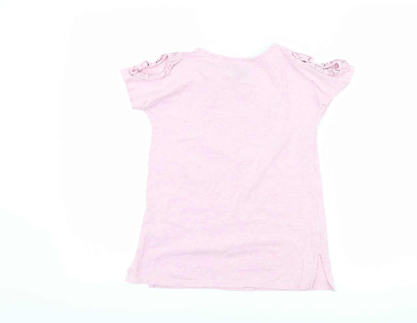 F&F Girls Pink   Tunic T-Shirt Size 8-9 Years  - Unicorn cut out shoulders