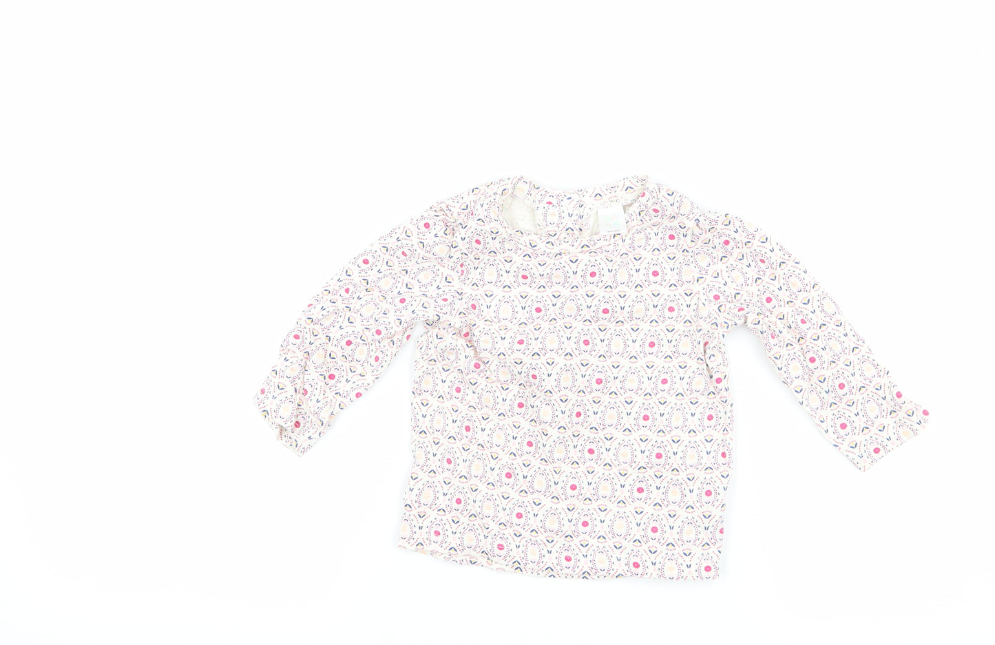 Boots Mini Club Girls White Floral  Basic T-Shirt Size 6-9 Months