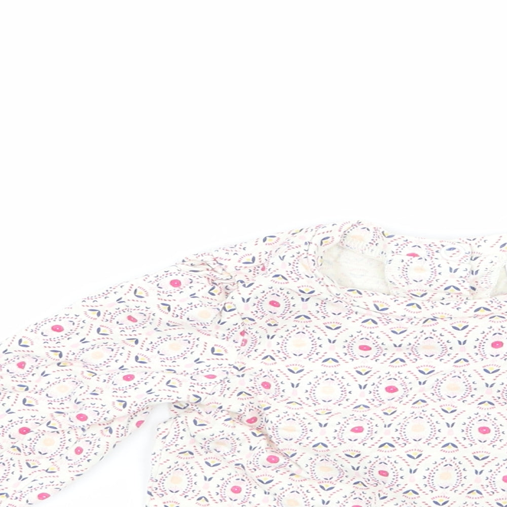 Boots Mini Club Girls White Floral  Basic T-Shirt Size 6-9 Months