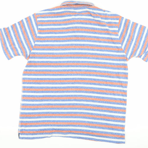 Matalan Mens Blue Striped   Polo Size L